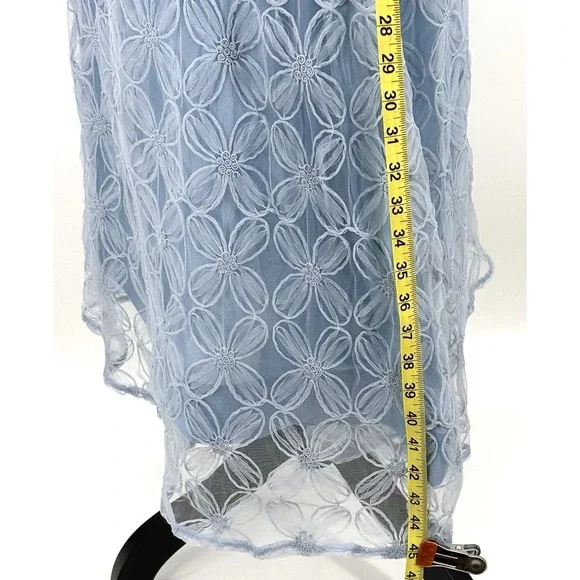 Lulus Exceedingly Elegant Midi Dress Sz Medium Blue Floral Applique Bustier NWT - Picture 7 of 11